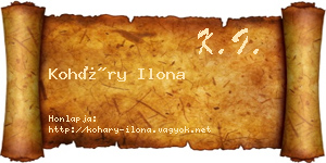Koháry Ilona névjegykártya