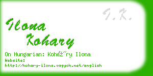 ilona kohary business card